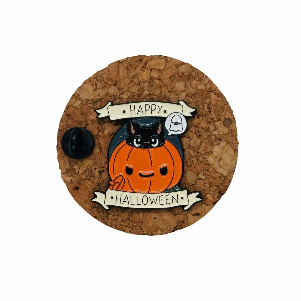 ☀️Oz Enamel Pins Halloween Punk Cute Ghost Pumpkin Skull Brooch Lapel Orange New - Picture 2 of 5